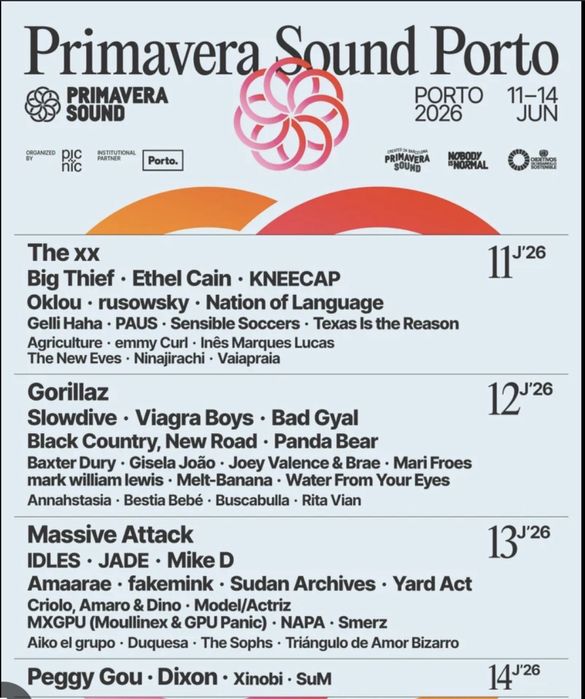 Passe Geral Festival Primavera Sound Porto