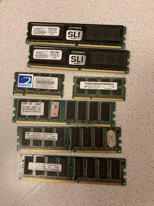 оперативная память DDR DDR2 DDR3 OCZ Samsung Micron