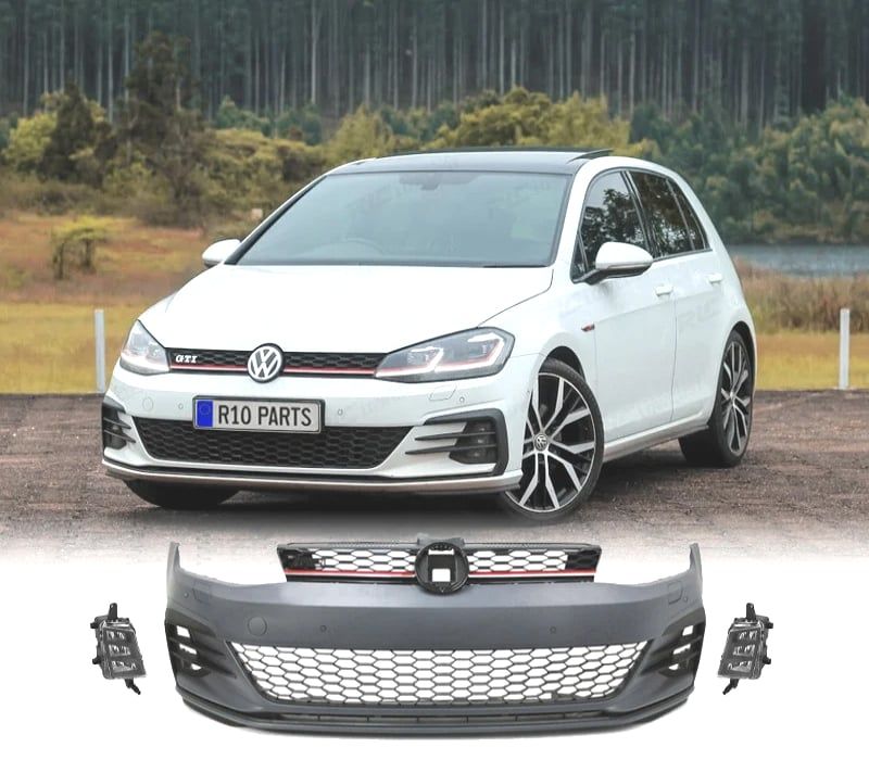 PÁRA-CHOQUES FRONTAL VOLKSWAGEN VW GOLF 7.5 17-20 LOOK GTI PDC + NEVOEIROS