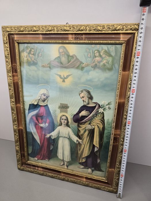 Święta rodzina oleodruk z okresu PRL-U