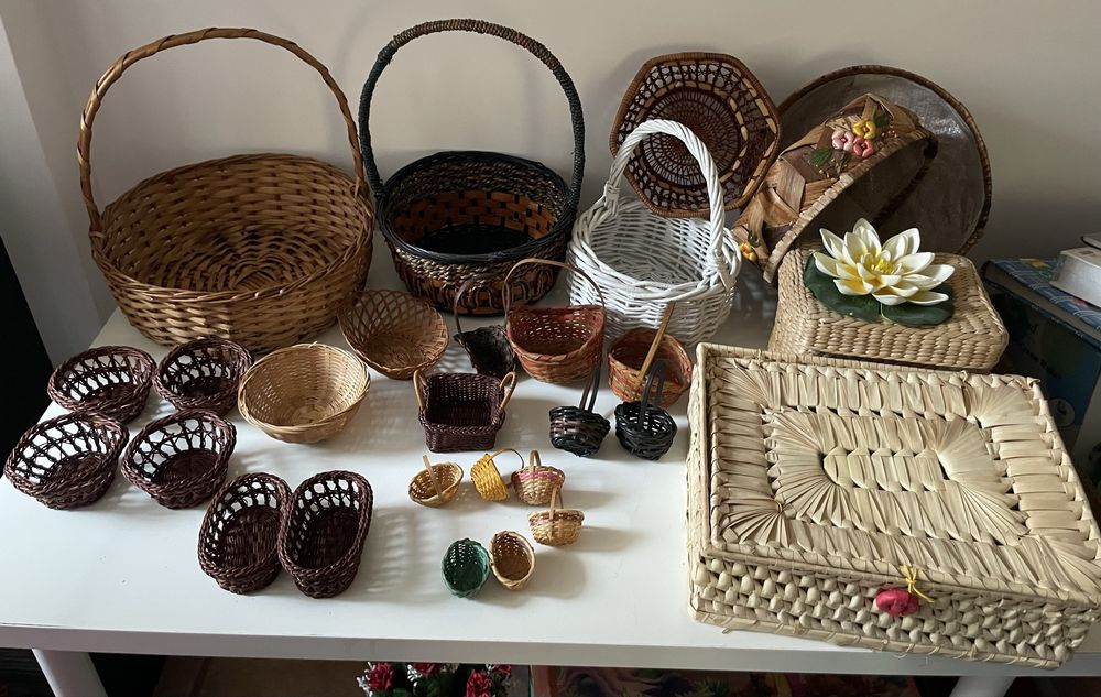 Cestos vime e palha vários tamanhos