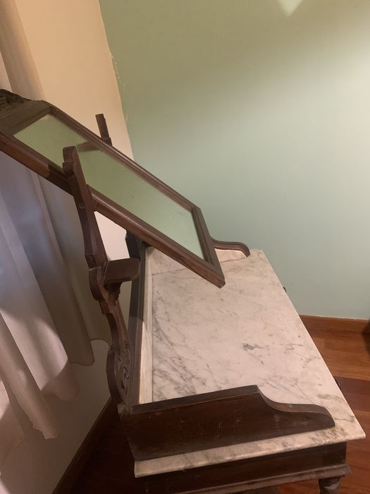 Toucador madeira e pedra mármore