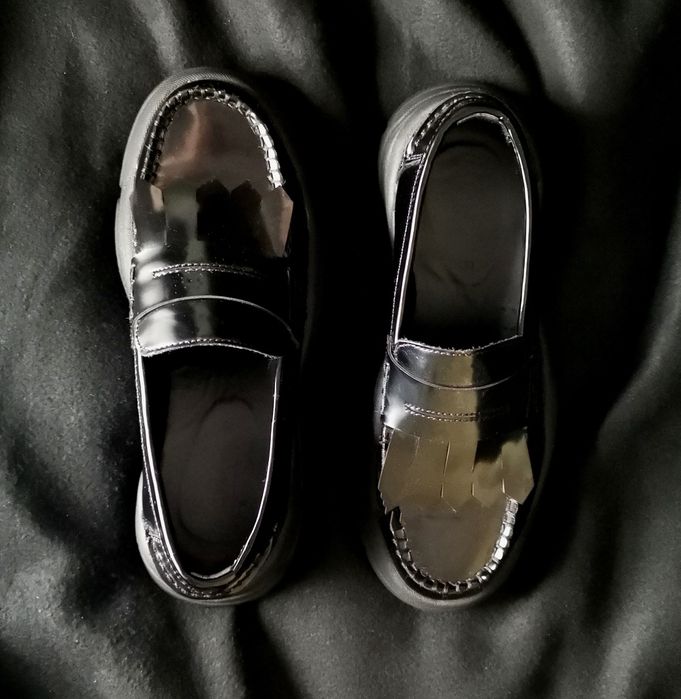 WYPRZEDAŻ Loafersy mokasyny wsuwane czarne Zara 39