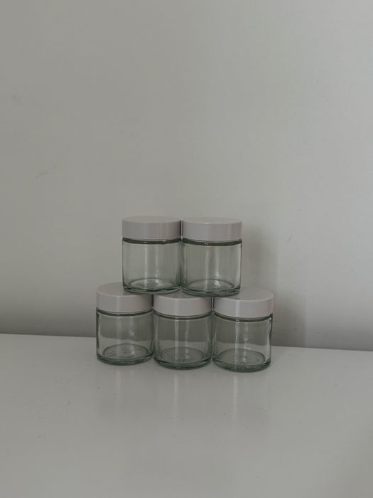 Скляна баночка для крему, тара для свічок, банка для крему