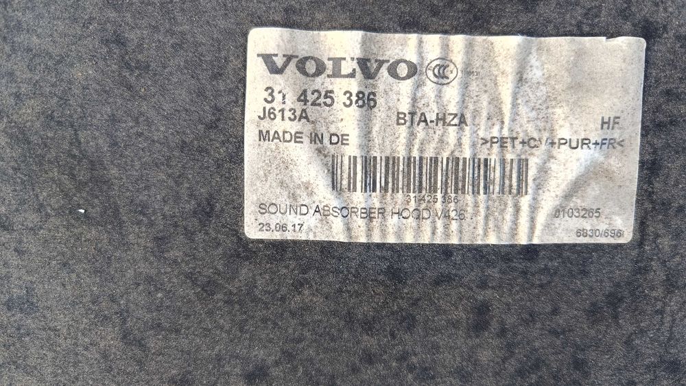 Wygłuszenie maski  Volvo xc60 II