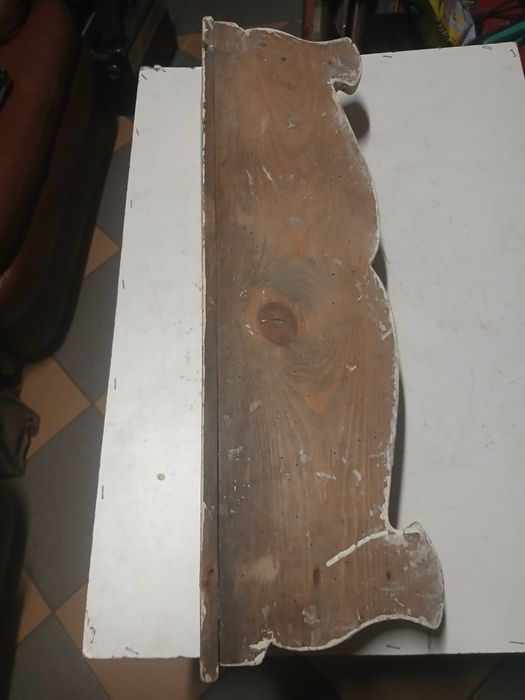 Stara drewniana Pułka wieszak na kubki prl