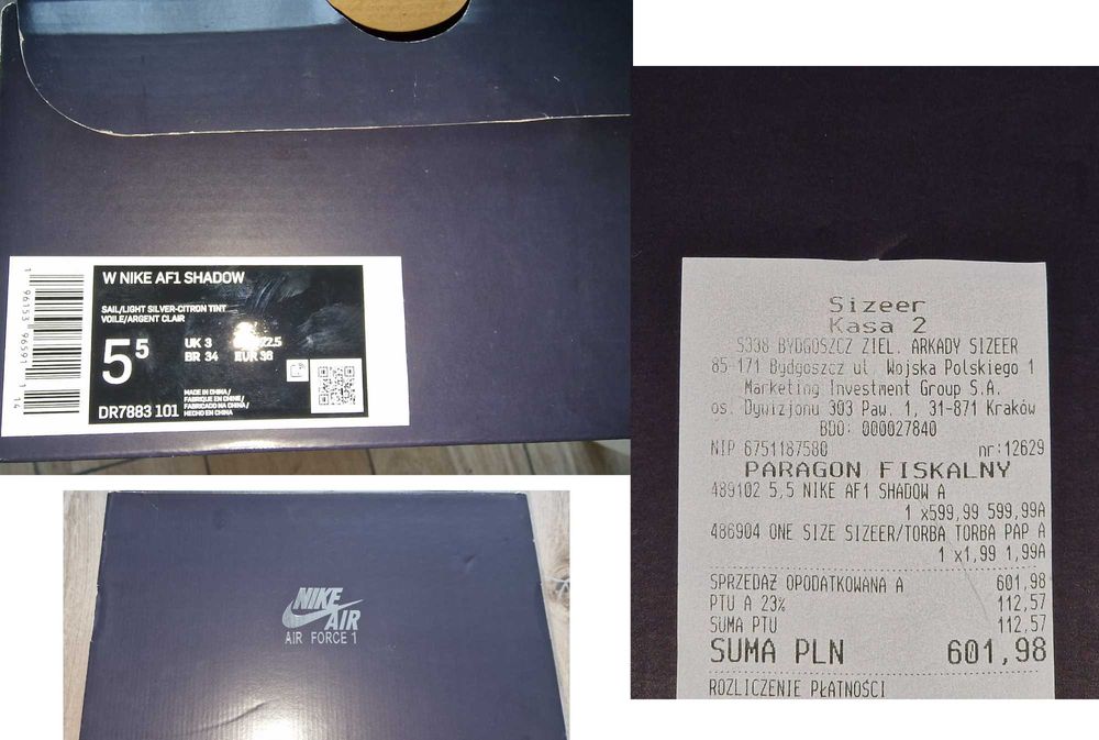 Nike af1 air force 1 shadow r.36