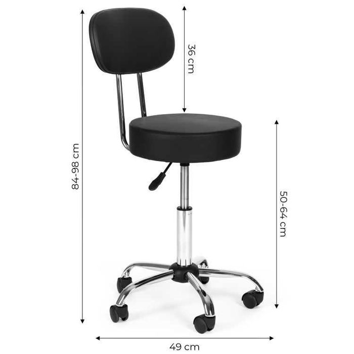 Fotel kosmetyczny obrotowy z oparciem medyczny regulowany