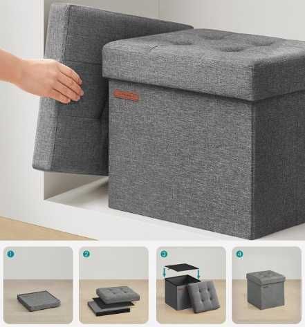 Pufa z przestrzenią do przechowywania 2 sztuki