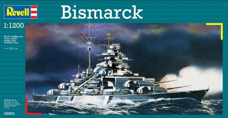 Statek mini 1:1200 Bismarck Revell oprawa: pudełko