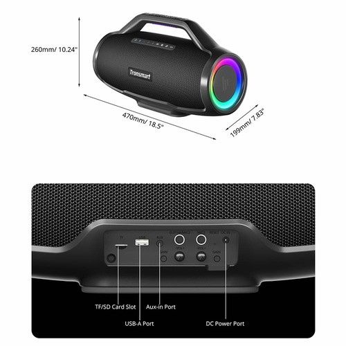Coluna de Som Tronsmart Bang Max, potente 130W À prova d'água IPX6