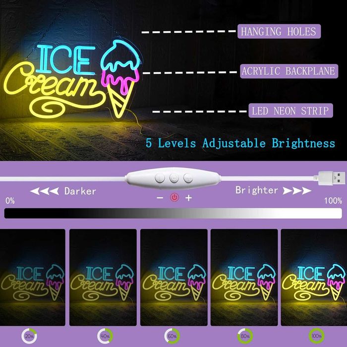 Letreiro Luminoso Decorativo com Iluminação LED Néon em Base de Acrílico - Carregado por USB - Diferentes Frases e Temas