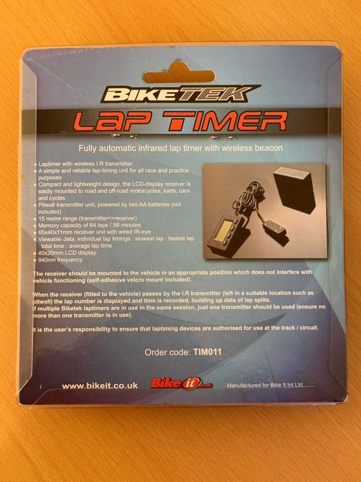 BikeTek Lap Timer / Cronômetro - Novo na embalagem