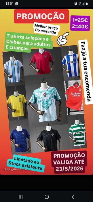 Camisolas selecções e Clubes