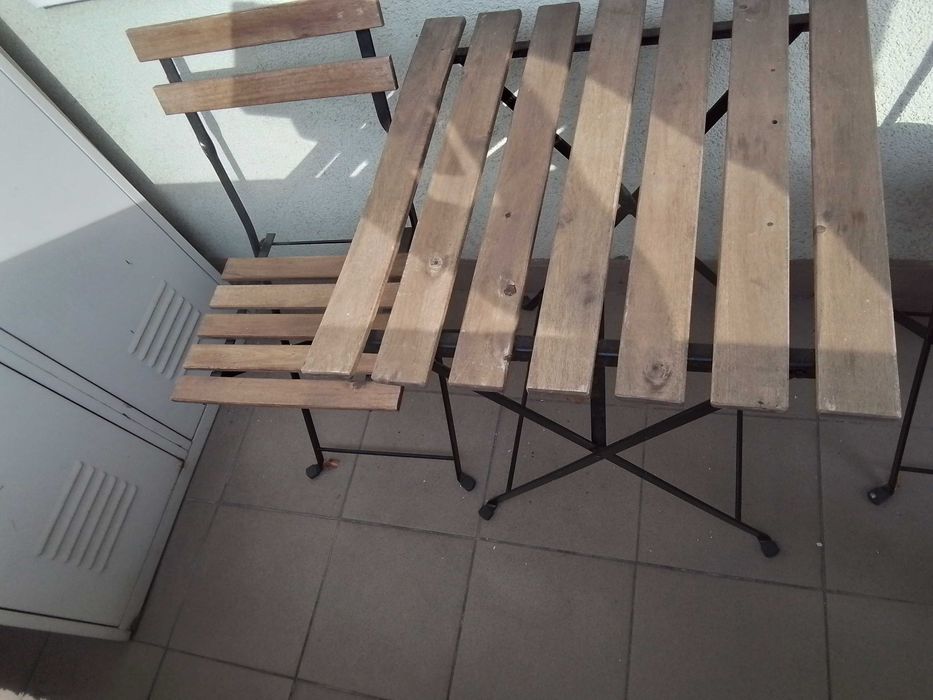 Stolik krzesło na balkon ogrodowe skladane ikea tarno