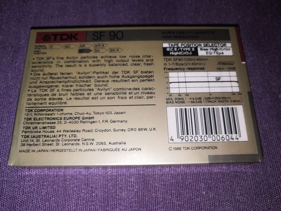 Cassete TDK Sf90_selada