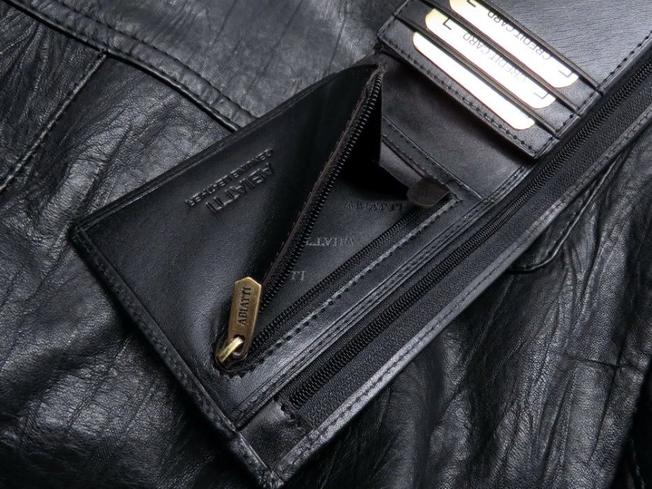 Skórzany portfel męski ABIATTI OCHRONA KART RFID Kultowy model PREMIUM