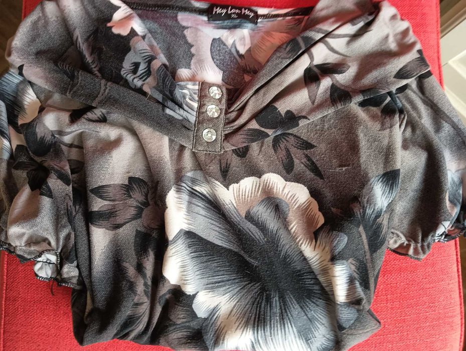 Blusa senhora manga curta vários tons de cinzento L