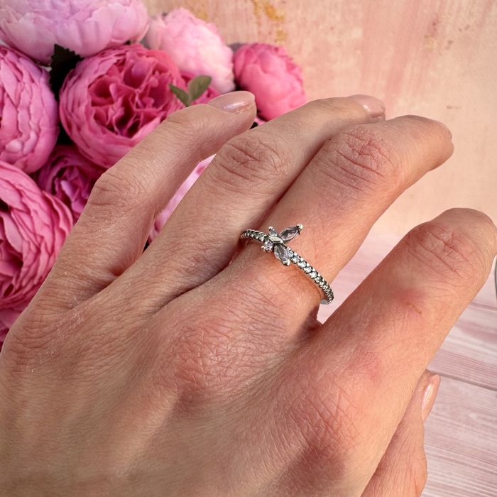 Каблучка Пандора Pandora оригінал кільце Кольцо «Рожевий метелик» нова