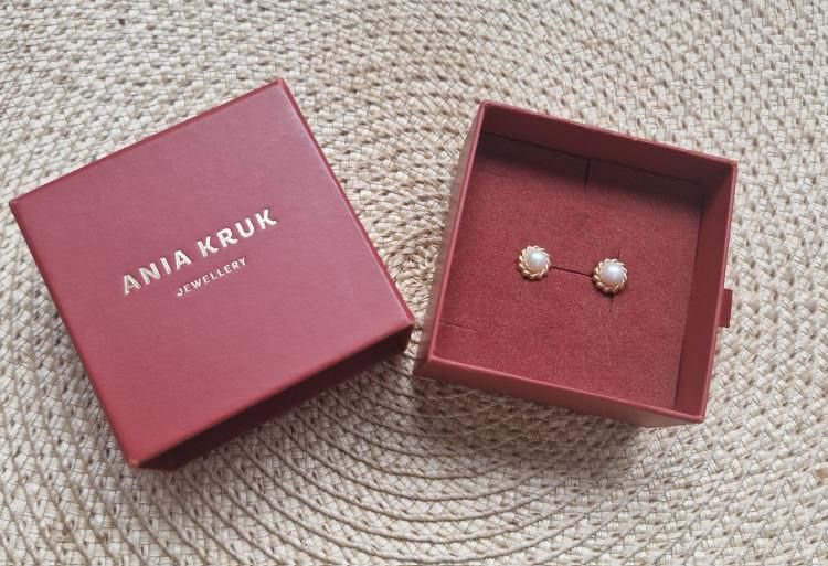 Kolczyki złote z perłą – ANIA KRUK – stan idealny