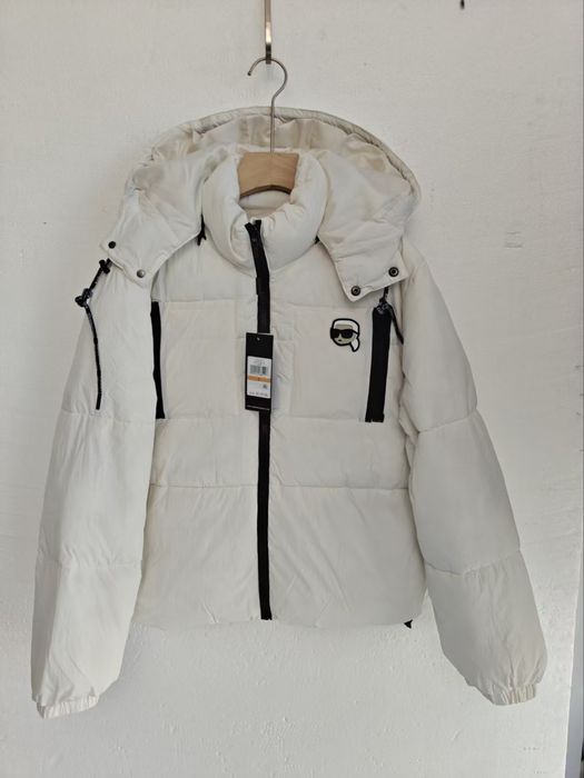 Курточка пуховик чорна жіноча  карл лагерфелд karl lagerfeld