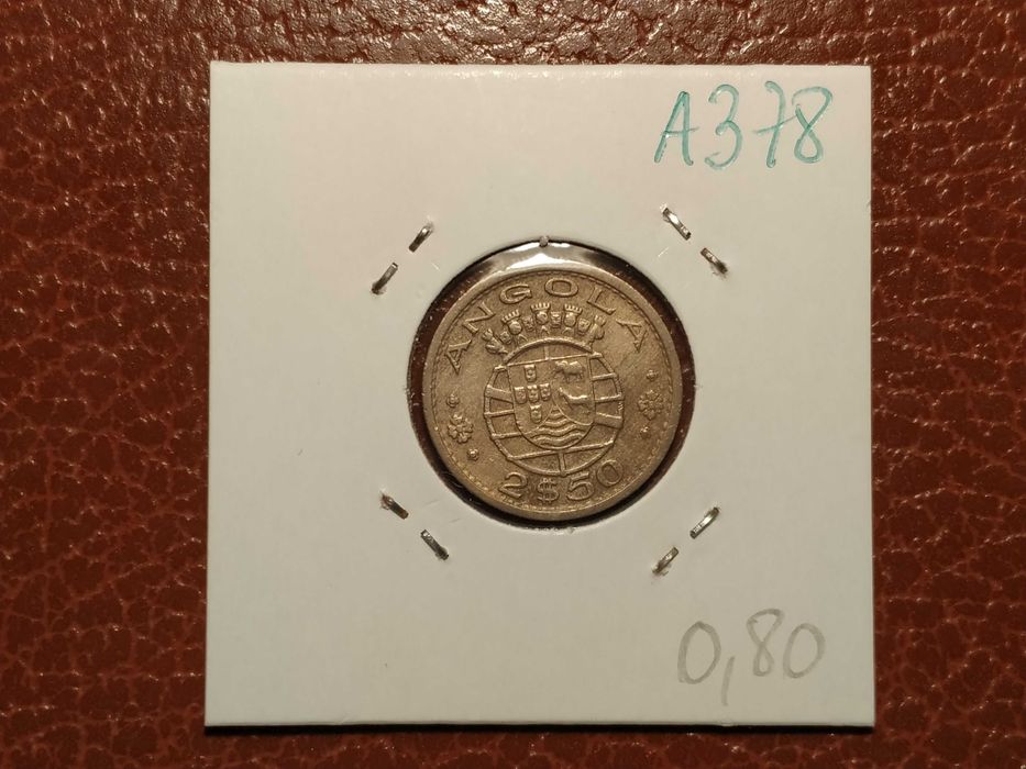 A378 moeda de 2,5 escudos de 1967 - Angola (Ultramar)