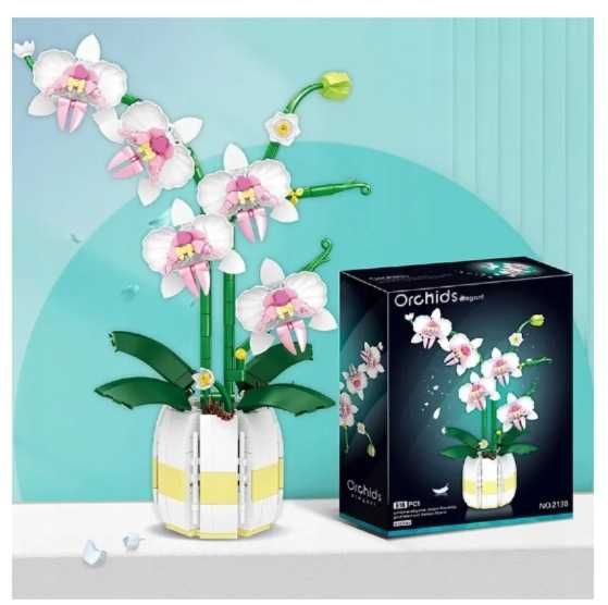 KLOCKI konstrukcyjne orchidea storczyk DIY 616