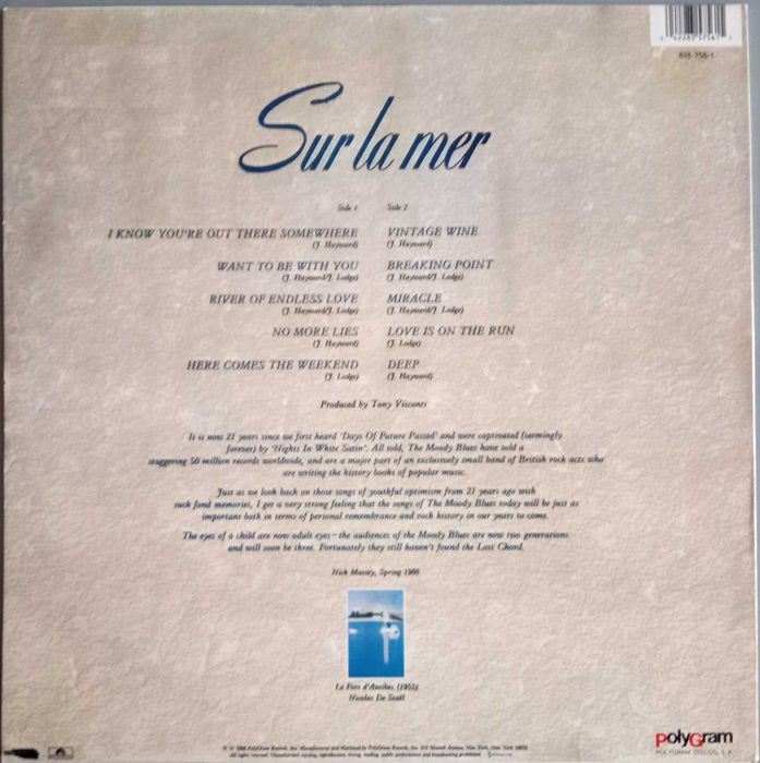 Moody Blues - - - - - Sur La Mer - - - - - LP