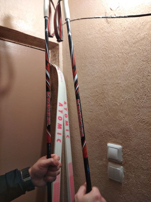 Лыжи+палки в идеальном состоянии,