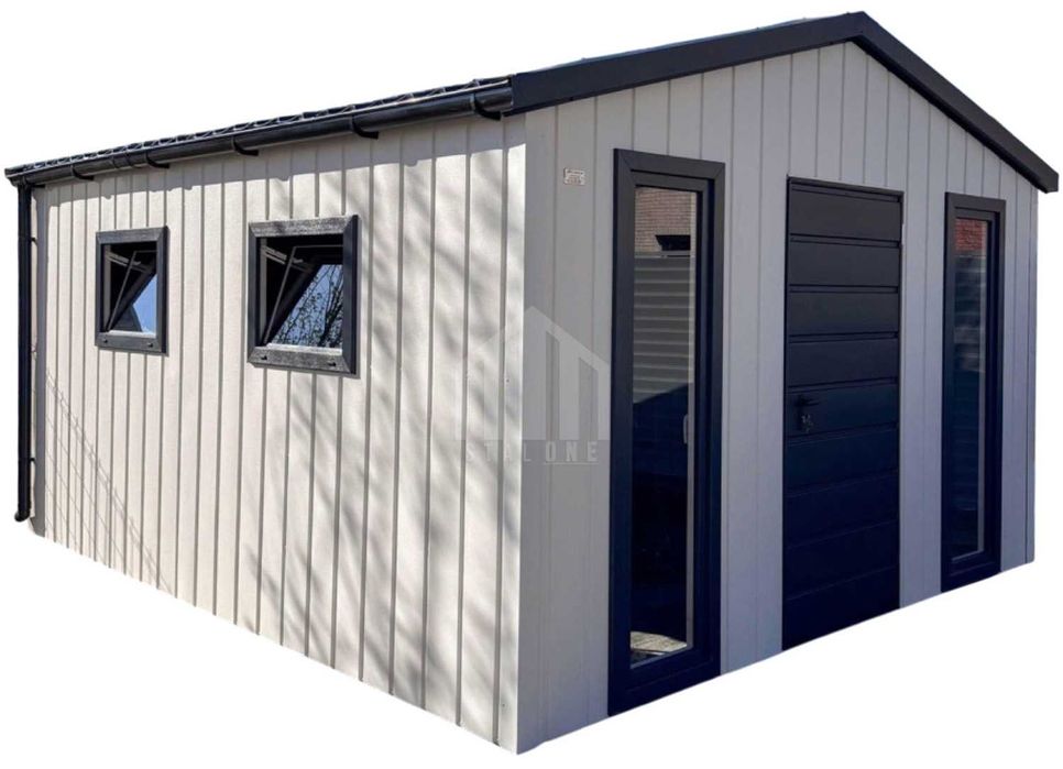 Domek ogrodowy 3x4 drzwi okno blachodachówka rynny dwuspadowy SO183