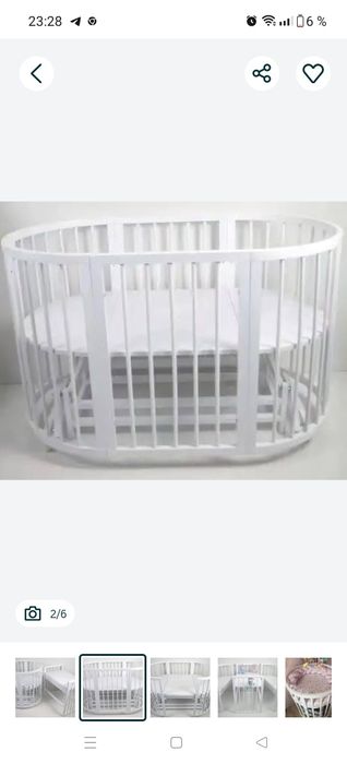 Овальная кроватка трансформер