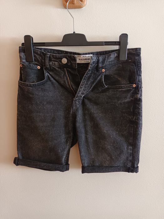 Calções slim pretos da Pull&Bear