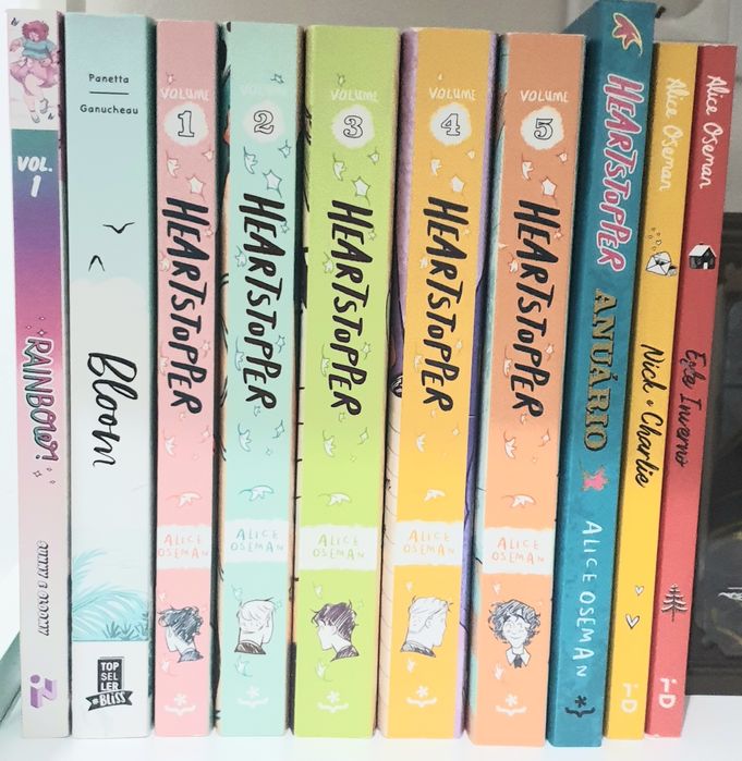 Livros Heartstopper, Bloom e Rainbow