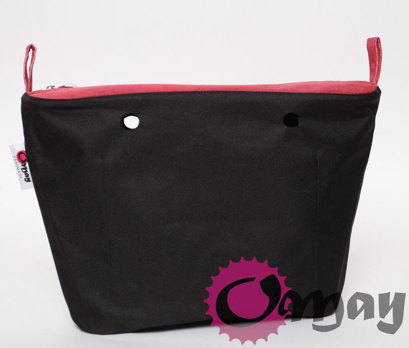 Czarny organizer do OBAG MINI czerwony z czernią wkład OMAY