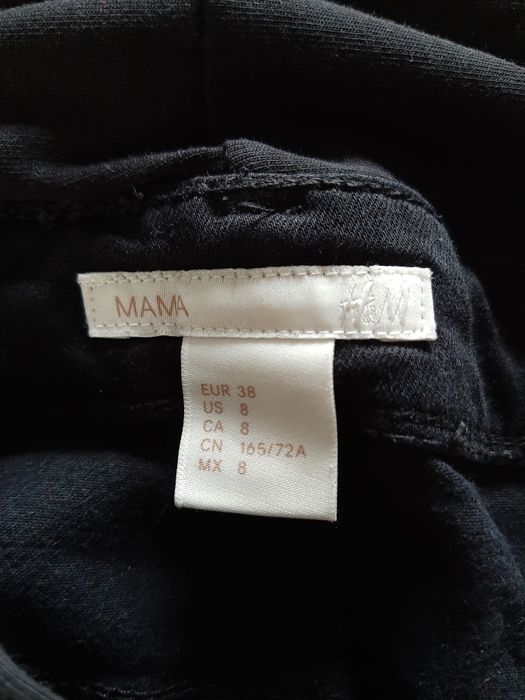 Czarne ciążowe spodnie rurki H&M r.38