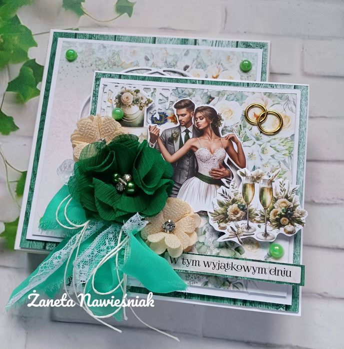 Kartka ślubna, pamiątka hand made