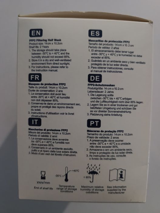 Maseczka ochronna FFP2. 5 opakowań