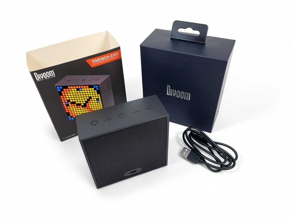B181 Głośnik Bluetooth Divoom Timebox-Evo Pixel Art Smart Speaker Czarny Bezprzewodowy Z Ekranem LED Budzik
