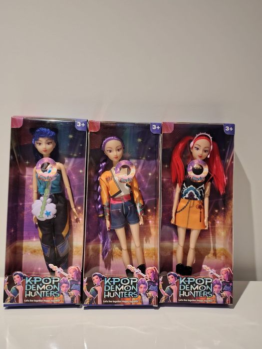 Conjunto 3 bonecas k pop Demon Hunters -Novas em caixa