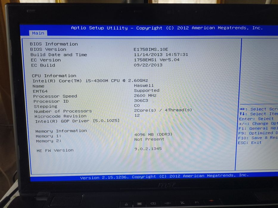 MSI CX70 MS-1758