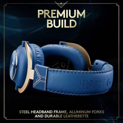 Headset Logitech G PRO X Gaming -League Of Legends Azul/Dourado