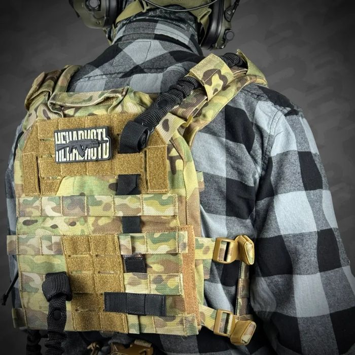 Одноточковий ремінь для зброї з кріпленням до плитоноски (карабін H&K або QD антабка)