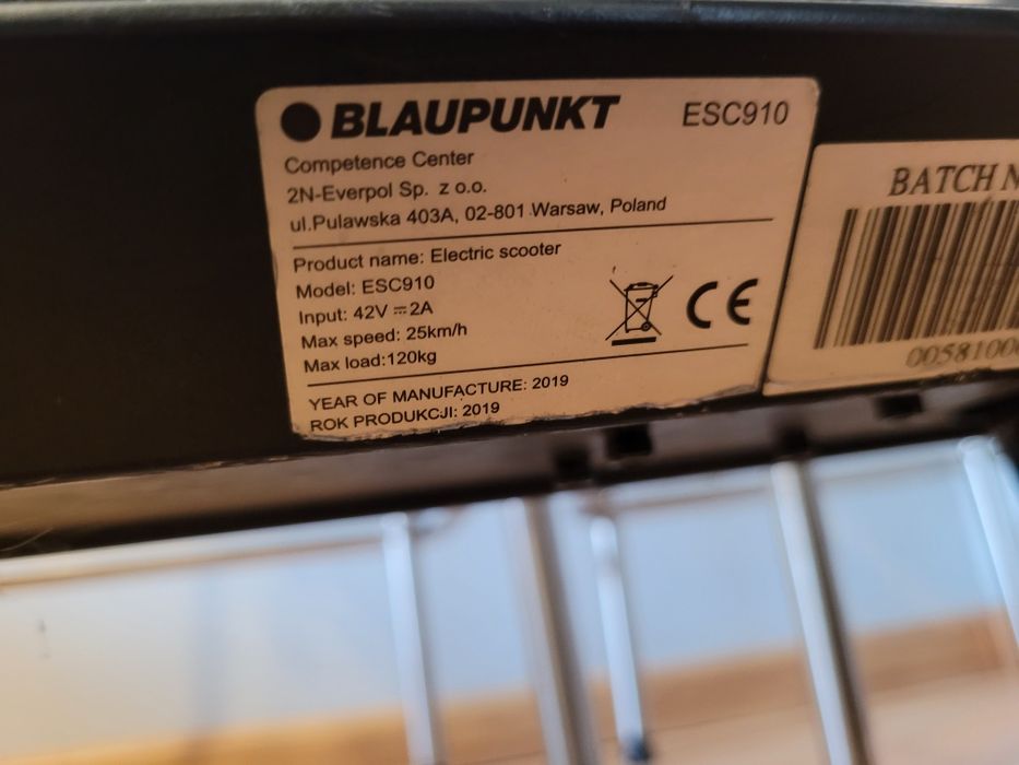 Hulajnoga elektryczna blaupunkt esc910