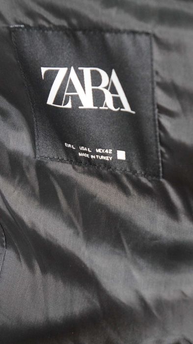 Płaszcz Zara Roz. L Kolor Czarny Pepitka Fit