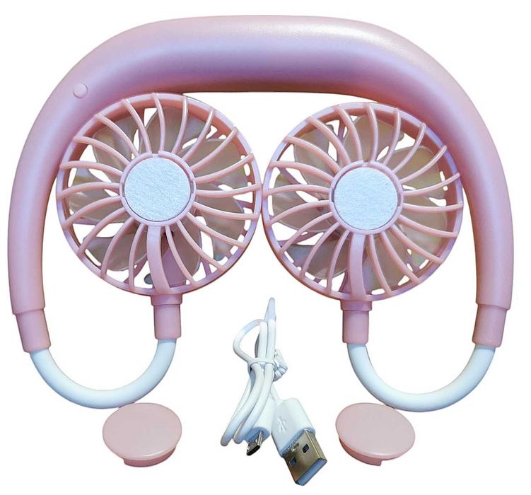 Wiatrak na szyję + funkcja aromaterapii ładowanie usb kolor coral red