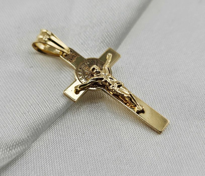 Złota zawieszka KRZYŻ 1,83g PR.585 14K dł. 3cm