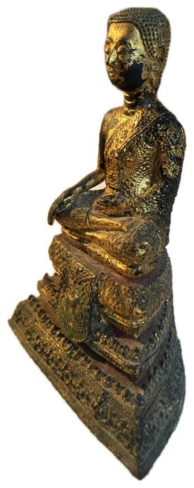 Buda bronze c/ folha ouro - Antiguidade