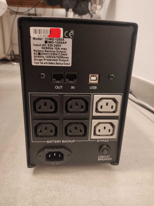 ДБЖ (ИБП, UPS) Powercom IMD-1200AP LCD, 1200 VA, чиста синусоїда + АКБ