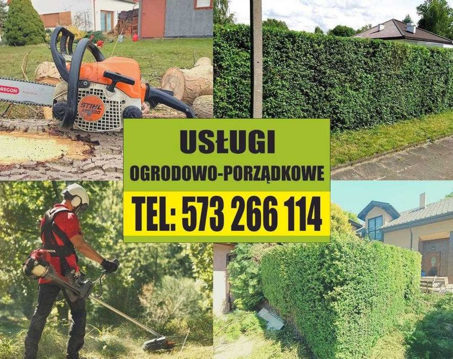 Koszenie trawy wycinka drzew Trawa z rolki Przycinanie żywopłotów
