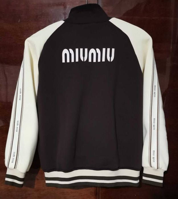 Жіночій костюм на флісі з лампасами miu miu колір шоколад спортивний